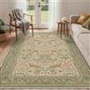 GENIMO Moderno Tappeto Salotto, Lavabile e Antiscivolo, 160x230 cm, Verde | Lavabile in Lavatrice, Pelo Corto, Antiscivolo, Cucina, Camera da Letto, Entrata, Scendiletto, Ufficio