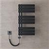 doporro Radiatore Elettrico da Bagno 76x40 cm 600 W con Termostato Digitale | Colore Nero, Acciaio al Carbonio, Temperatura Regolabile, Montaggio a Parete, Funzione Portasciugamani, Componenti Regolabili