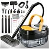 KingSom Pulitore a Vapore, 2500W Pulitore Vapore Portatile con 18 Accessori | Pulitore Vapore con Serbatoio 1600ml, Vapore pronto in 15s, 5m Raggio d'azione, Multiuso per Cucina, Pavimento e Tappezzeria