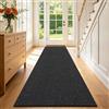 Enyhom Tappeto Corridoio Extra Lungo 80 x 300cm, Assorbente Tappeto Cucina Antiscivolo Lavabile Passatoia Cucina, Passatoia Corridoio Tappeti per Ingresso Lavanderia Balcone, Nero + Grigio