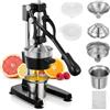 FOHERE Spremiagrumi Manuale in Ghisa, Spremiarance a Leva Professionale | 2 coni rimovibili, spremuta in 3s per arance e melograni, 4 piedini antiscivolo, include bicchiere 400ml, facile da pulire
