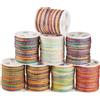 Spritewelry 8 rotoli di filo di nylon intrecciato da 1 mm, colore sfumato, filo metallico per perline, nodi cinesi, macramè, bracciali, collane e gioielli