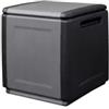 ArtPlast Baule da esterno artplast cube in polipropilene nero 130 lt 54x53x57 cm