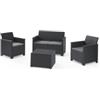 Keter Set da giardino keter emma lounge con divano 2 posti, colore grafite - keter