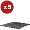 ArtPlast Set 5 piastrelle in pvc ad incastro tenax line artplast nero 500x500x8 mm