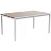 Keter Tavolo da esterno keter porto 160 in metallo bianco e piano effetto legno frassino 159x95x75 cm