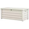 Keter Baule da esterno keter brightwood pool box in resina bianco 454 lt 145x69,7x60,3 cm