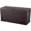 Keter Baule da esterno con rotelle keter comfy in resina marrone 270 lt 116,7xx44,7x57 cm