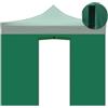 Riviera Telo laterale con porta avvolgibile per gazebo riviera in tessuto impermeabile e anti uv verde 3x3 m