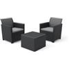 Keter Set keter claire balcony da esterno con due poltrone e un tavolo colore grafite - keter