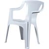 Sedia da esterno con schienale basso luna in polipropilene bianco 56x52x77 cm