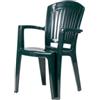 Sedia da giardino con schienale medio comfort vega in polipropilene verde 58x61x90 cm