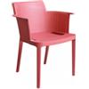 Elica Garden Sedia da esterno impilabile elica garden cathy in polipropilene rosso corallo 60x58x76,5 cm