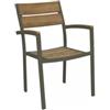 Elica Garden Sedia da esterno elica garden cayman in alluminio e polywood taupe 54x54x84 cm