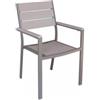 Elica Garden Sedia da esterno impilabile elica garden cervia in alluminio e polywood taupe e grigio 58x46,5x87 cm