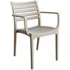 Elica Garden Sedia da esterno impilabile elica garden eveline in polipropilene tortora 58,5x55,2x84 cm