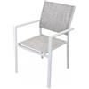 Elica Garden Sedia da esterno elica garden jamaica in alluminio e textilene bianco e grigio chiaro 55x58x85 cm