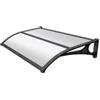 Essenza Pensilina da esterno essenza in abs con supporto e profilo centrale nero e copertura in policarbonato alveolare bianco 135x100 cm