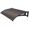 Essenza Pensilina da esterno essenza in abs con supporto e profilo centrale nero e copertura in policarbonato alveolare marrone 135x100 cm
