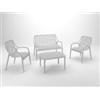 Set da giardino honolulu in polipropilene grigio 1 divano, 2 poltrone e 1 tavolino