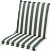 Cuscino per sedia da esterno a righe verdi, 39x37xh2.5 cm