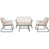 Essenza Set da giardino essenza cebu in acciaio nero 2 poltrone 1 divano 1 tavolo