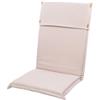 Cuscino da esterno per sedia con schienale alto colore ecru, 47x43xh2.5 cm