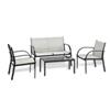 Essenza Set da giardino essenza ankara in acciaio nero 4 poltrone 1 divano 1 tavolo
