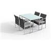 Essenza Set da giardino essenza bilbao in acciaio nero washed 4 poltrone 1 tavolo