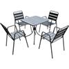 Essenza Set da giardino essenza krystin in acciaio antracite 4 sedie 1 tavolo