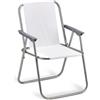 Essenza Sedia da giardino essenza relax in acciaio e pvc bianca 53x47x76 cm