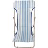 Essenza Sdraio da giardino essenza beach in acciaio e textilene riga azzurra 45x72x70 cm