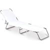 Essenza Lettino prendisole pieghevole e reclinabile essenza maiorca in acciaio e pvc bianco 188x24x55 cm