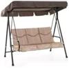 Dondolo da giardino 3 posti gran madagascar con funzione letto, colore marrone - 182x120x160 cm