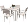 EuroGarden Set da giardino eurogarden ibisco in hdpe tortora tavolo e 4 sedie