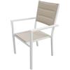 EuroGarden Sedia da esterno eurogarden in alluminio e textilene tortora 60x56,5x87 cm