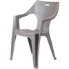 Sedia da esterno con schienale medio kreta in polipropilene taupe 56x55x80 cm