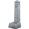 Kam Fontana da giardino vedovella kam isernia in cemento anticato grigio, 29,8x26x79 cm