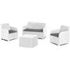 Keter Set da giardino rosalie lounge con due poltrone, divano 2 posti e tavolino colore bianco - keter