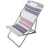 EuroGarden Spiaggina pieghevole eurogarden in textilene con cuscino fantasia a righe 83x52x42/90 cm