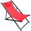 EuroGarden Spiaggina pieghevole regolabile eurogarden relax rosso 100x60x95 cm