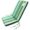Cuscino per sedia da esterno con schienale e fantasia a righe verde 35+55x40 cm