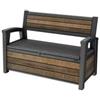Keter Panchina con contenitore keter deco bench in resina marrone effetto legno 227 lt 133x61x89 cm