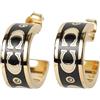 COACH OUTLET Coach Outlet Orecchini CI903 GDBK Smalto Huggie Orecchini Oro Nero