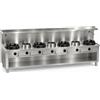 Casta Cucina wok a gas con lavaggio e comando a ginocchio, 7 fuochi, 2300 x 900 mm, h 780 mm - 9,5 kW