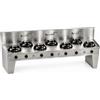 Casta Cucina wok a gas su base a ponte con canale posteriore e lavaggio, 7 fuochi, 3500 x 900 mm, h 850 mm - 9,5 kW