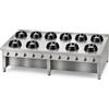 Casta Cucina wok a gas su misura, 11 fuochi, 3000 x 1000 mm, su base aperta h 850 mm - 9,5 kW