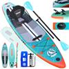 DURAERO Tavola sup tavola da sup gonfiabile, 330 x 76 x 15 cm, portata fino a 150 kg, supporto per cam, pad integrato a 3 pinze, doppia pagaia regolabile, accessori completi, Verde Menta