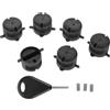 TOYANDONA Accessori per Coda Tavola da Surf Tazza Tonda, PVC Nero | Leash Plug Hardware e Slot Coda, Chiave, Viti Incluse, Montaggio Stabile, Controllo