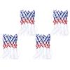 DECHOUS 4 Pezzi Rete da Basket Tricolore in Nailon per Canestro Standard | Intreccio Resistente Agli Grovigli, Uso Esterno e Scolastico, Ricambio per Campi e Classi, Stile Tricolore